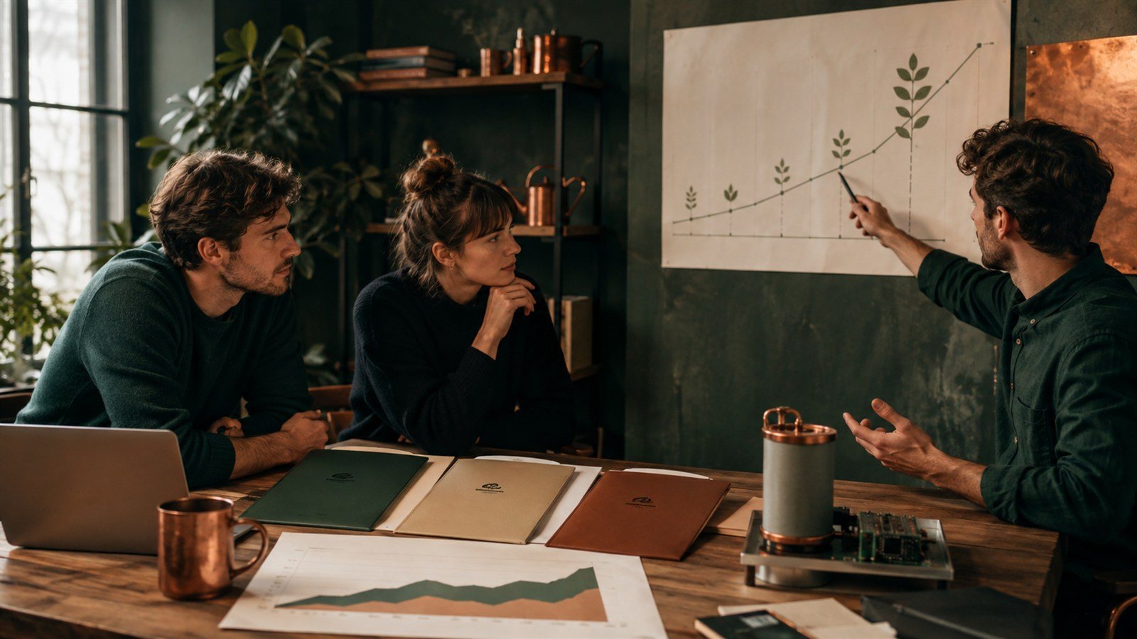 Fundadores comparando distintas vías de financiación para una startup