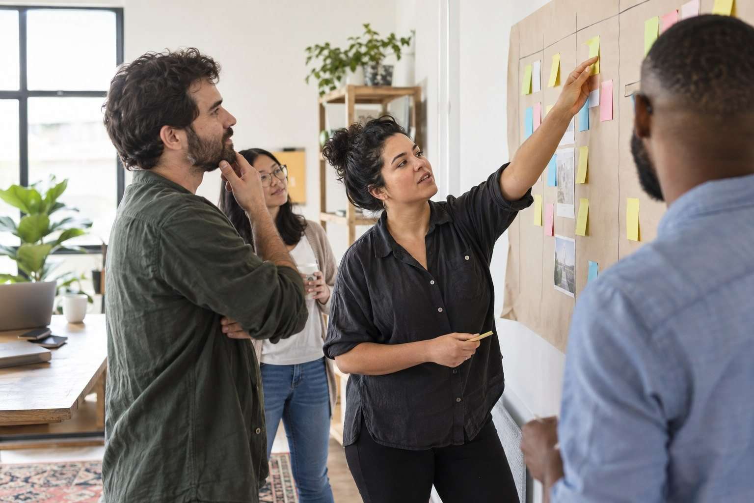Responsable de equipo y fundador revisan un plan de trabajo